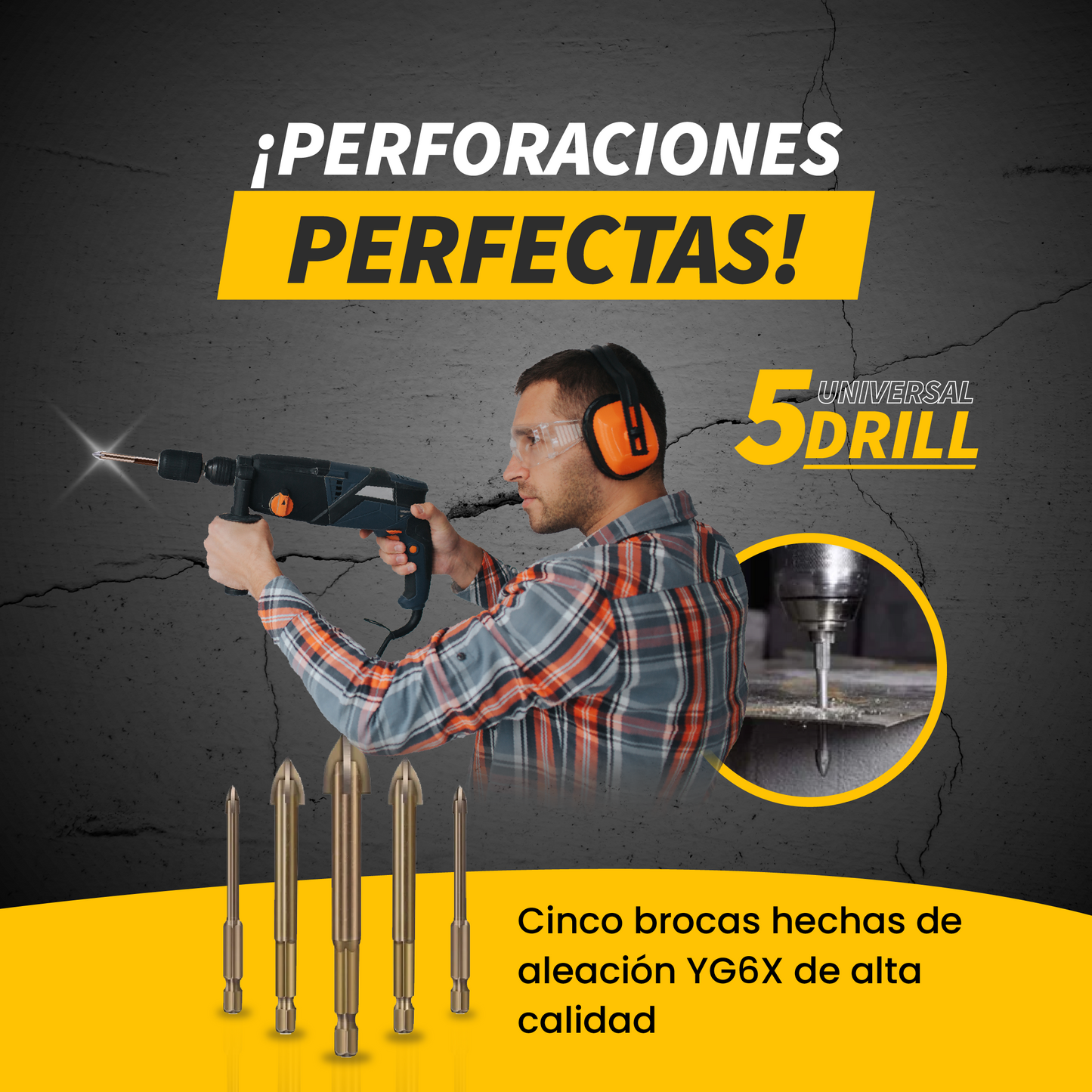 🔥🔥👍👍👍Broca excéntrica de cabeza sesgada de alta dureza👍👍👍🔥🔥